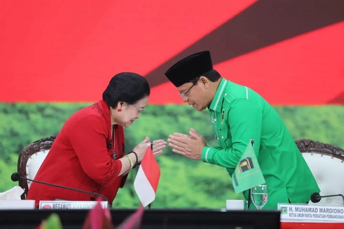 Ketua Umum PDIP Megawati Soekarno Putri bersama Plt. Ketua Umum PPP Muhamad Mardiono. (Instagram.com/@muhamad.mardiono)