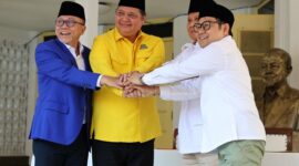 Ketua Umum Partai Gerindra Prabowo Subianto bersama Ketuam Umum Partai Golkar Airlangga Hartarto, Ketua Umum ZUlkifli Hasan dan Ketua Umum PKB Muhaimin Iskandar. (Dok. Tim Media Prabowo Subianto)