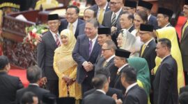 Menteri Pertahanan RI Prabowo Subianto hadir dalam Sidang Tahunan MPR RI. (Instagram.com/@prabowo) 
 
