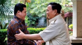 Menhan RI Prabowo Subianto menerima kunjungan Menteri BUMN sekaligus Ketua Umum PSSI Erick Thohir. (Dok. Tim Media Prabowo)