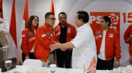 Ketua Umum Partai Gerindra Prabowo Subianto dan mengunjungi Partai Solidaritas Indonesia (PSI). (Dok. Tim Media Prabowo) 
