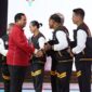 Menteri Pertahanan Prabowo Subianto diacara Puncak Hari Olah Raga Nasional (HAORNAS) XL Tahun 2023 di GOR Velodrome Rawamangun, Jakarta. (Dok. Tim Media Prabowo Subianto)