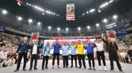 Deklarasi pasangan capres-cawapres Prabowo Subianto dan Gibran Rakabuming Raka di Indonesia Arena, Senayan, Jakarta. (Dok. TIm Media Prabowo Subianto)

