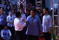 Pasangan Capres Koalisi Indonesia Maju Prabowo Subianto dan cawapres Gibran Rakabuming Raka di Pengundian dan Penetapan nomor urut Capres dan Cawapres di kantor KPU. (Dok. TKN Prabowo Gibran)

