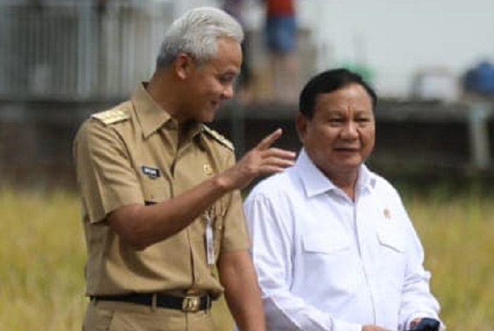 Calon Presden Prabowo Subianto, bersama Calon Presiden, Ganjar Pranowo. (Facebook.com@/Prabowo Subianto)