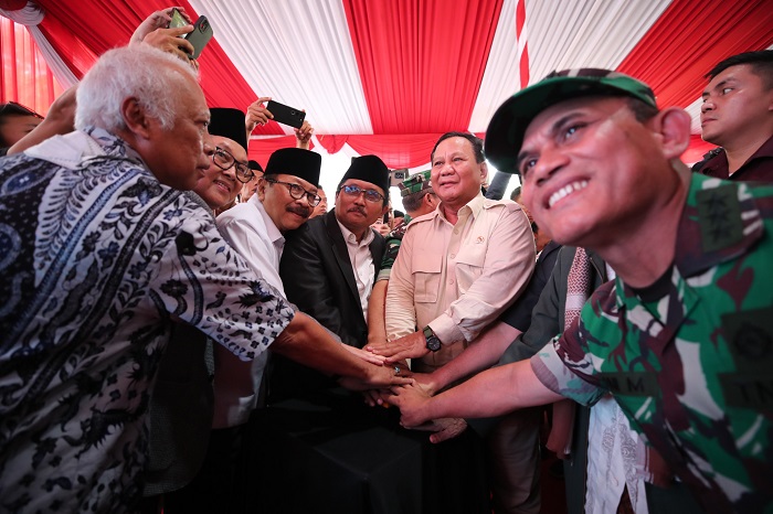 Menteri Pertahanan (Menhan) RI Prabowo Subianto di Bangkalan, Madura, Jawa Timur.  (Dok. Tim Media Prabowo)