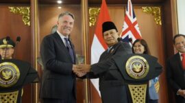 Menteri Pertahanan RI Prabowo Subianto menerima kunjungan Wakil Perdana Menteri yang sekaligus menjabat sebagai Menteri Pertahanan Australia, Richard Marles di kantor Kemhan RI,. (Dok. Tim Media Prabowo)

