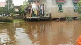 Kondisi wilayah yang terdampak banjir di Kabupaten Sintang, Kalimantan Barat. (Dok. BPBD Kabupaten Sintang)