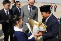 Menteri Pertahanan RI Prabowo Subianto tiba di Beijing, China untuk menemui sejumlah pejabat tinggi negara, termasuk Presiden China XI Jinping. (Dok. Tim Media Prabowo)