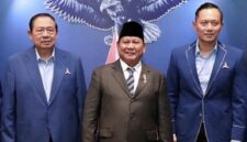 Presiden Prabowo Subianto bersama Susilo Bambang Yudhoyono (SBY) dan Agus Harimurti Yushoyono (AHY. (Facebook.com @Agus Yudhoyono)