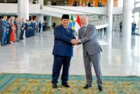 Presiden Republik Indonesia Prabowo Subianto di upacara penuh makna di halaman Istana Palácio do Planalto. (Dok. Tim Media Prabowo)