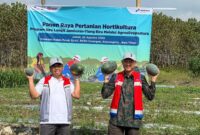 Semangka hasil panen program Biru Langit PEPC mencapai berat 4-5kg per buah berkat irigasi bertenaga surya yang optimal. (Dok. PT Pertamina EP Cepu)

